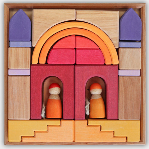 KOLORY PUSTYNI drewniana układanka na podstawce klocki 29 el. Grimm's