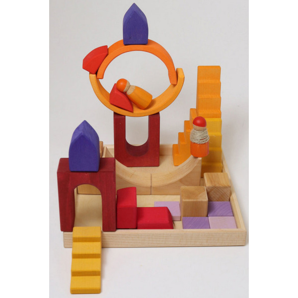 KOLORY PUSTYNI drewniana układanka na podstawce klocki 29 el. Grimm's