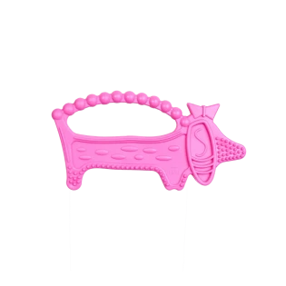 Gryzak dla dzieci Luuie The Dog Pink różowy piesek jamnik Luu Kids 4m+