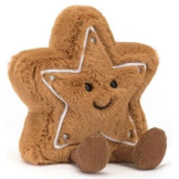WESOŁA PIERNIKOWA GWIAZDKA brązowa świąteczna przytulanka Amuseables Star Cookie 13 cm Jellycat 0+