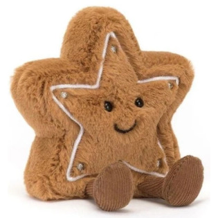 WESOŁA PIERNIKOWA GWIAZDKA brązowa świąteczna przytulanka Amuseables Star Cookie 13 cm Jellycat 0+