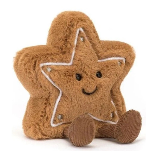 WESOŁA PIERNIKOWA GWIAZDKA brązowa świąteczna przytulanka Amuseables Star Cookie 13 cm Jellycat 0+