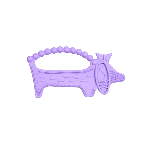 Gryzak dla dzieci Luuie The Dog Purple fioletowy piesek jamnik Luu Kids 4m+