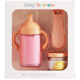 ZESTAW URODZINOWY magiczny kubek i słoiczek z jedzeniem i łyżeczką do karmienia lalek Tiny Harlow 3+