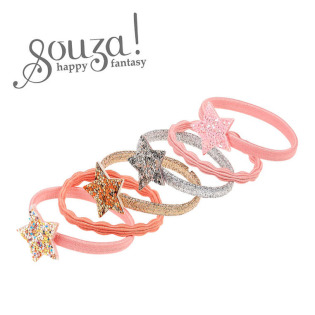 BROKATOWE GWIAZDKI gumki do włosów zestaw 6 szt. Angelie Souza 3+