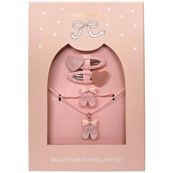 BALET zestaw 4 el. spinki do włosów, naszyjnik, bransoletka Ballet Hair & Jewellery Set Rockahula