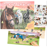 KONIKI  książeczka z naklejkami Happy Horses Depesche Germany 4+