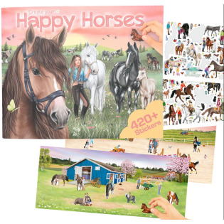KONIKI  książeczka z naklejkami Happy Horses Depesche Germany 4+