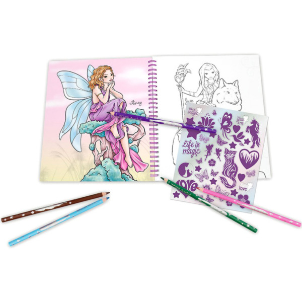 WRÓŻKI kolorowanka z naklejkami i aplikacją motyla TopModel Fairy Love Depesche Germany 3+