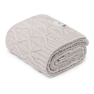 LIGHT GREY ciepły, jasnoszary kocyk wełniany merino premium collection 80 x 100 cm Wave My Memi