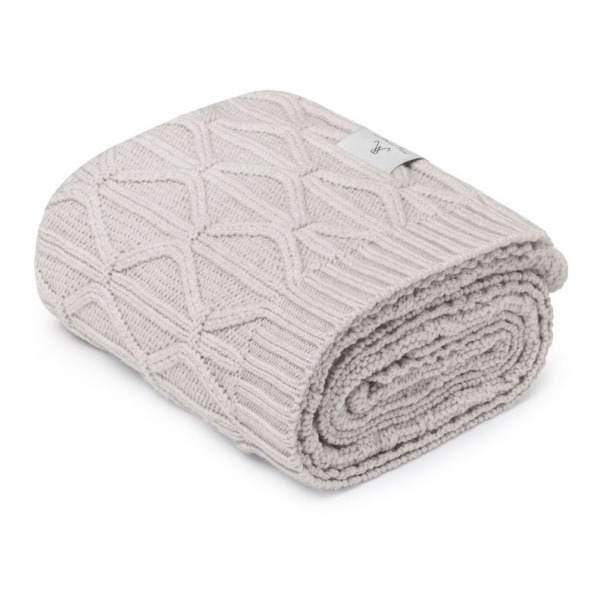 LIGHT GREY ciepły, jasnoszary kocyk wełniany merino premium collection 80 x 100 cm Wave My Memi