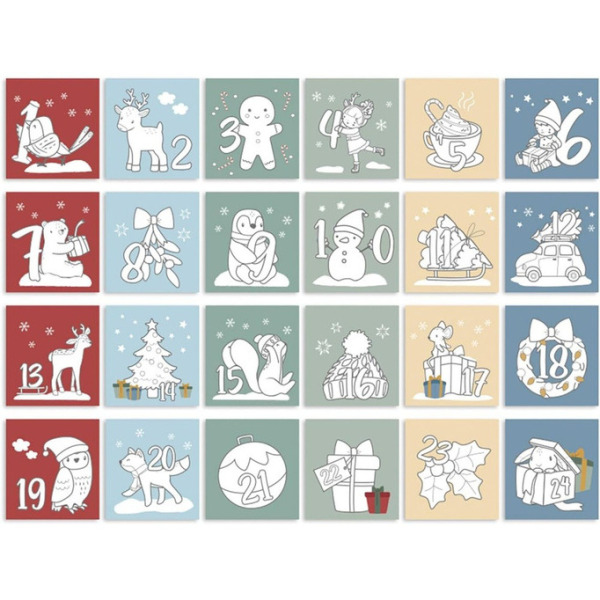 KALENDARZ ADWENTOWY kolorowanka świąteczna Little Dutch 3+