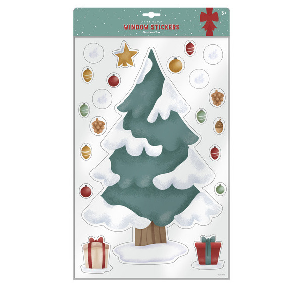 CHOINKA X-MAS zestaw naklejek świątecznych na okna Little Dutch 3+