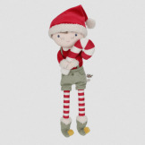 JIM świąteczna laleczka szmacianka z laską cukrową X-MAS 35 cm Little Dutch 12m+