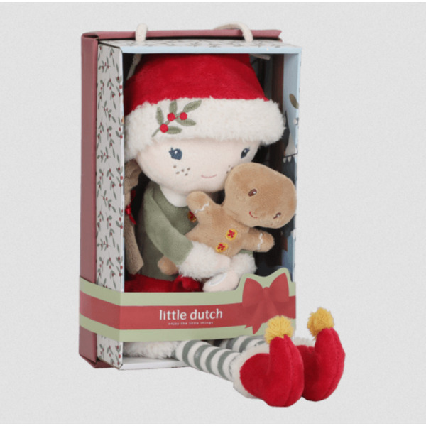 ROSA świąteczna laleczka szmacianka z pierniczkiem X-MAS 35 cm Little Dutch 12m+