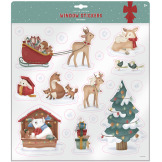 X-MAS zestaw naklejek świątecznych na okna Little Dutch 3+