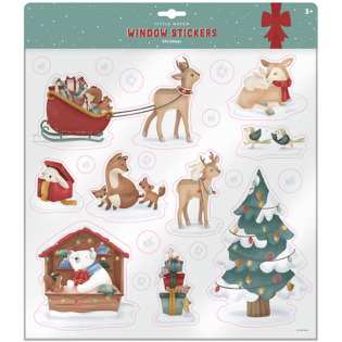 X-MAS zestaw naklejek świątecznych na okna Little Dutch 3+