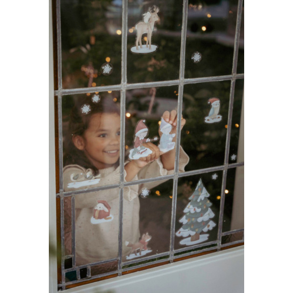 X-MAS zestaw naklejek świątecznych na okna Little Dutch 3+