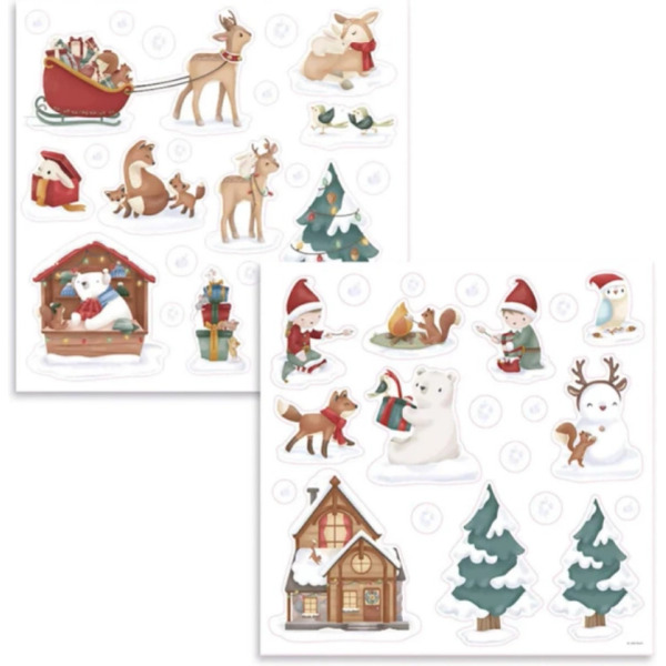 X-MAS zestaw naklejek świątecznych na okna Little Dutch 3+