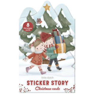 ŚWIĄTECZNA OPOWIEŚĆ naklejki z planszami do ozdabiania Little Dutch 3+