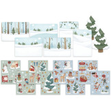 ŚWIĄTECZNA OPOWIEŚĆ naklejki z planszami do ozdabiania Little Dutch 3+