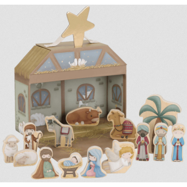 SZOPKA ŚWIĄTECZNA drewniane figurki X-MAS ozdoba FSC Little Dutch 18m+