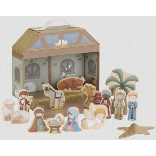 SZOPKA ŚWIĄTECZNA drewniane figurki X-MAS ozdoba FSC Little Dutch 18m+