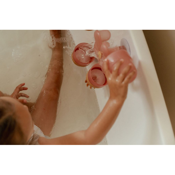 RÓŻOWY KWIATEK kubeczki do zabawy w kąpieli Pink Little Dutch 18m+