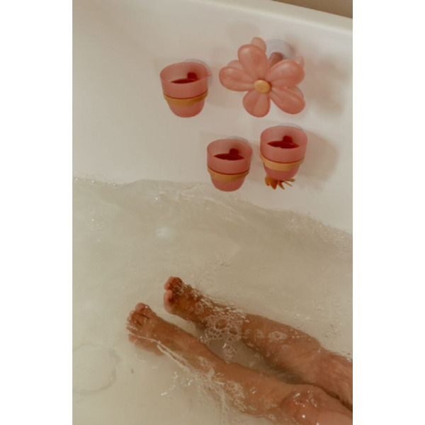 RÓŻOWY KWIATEK kubeczki do zabawy w kąpieli Pink Little Dutch 18m+