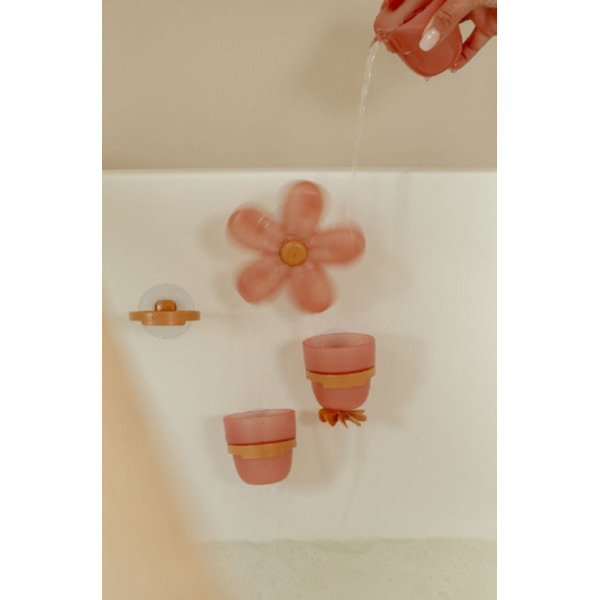 RÓŻOWY KWIATEK kubeczki do zabawy w kąpieli Pink Little Dutch 18m+