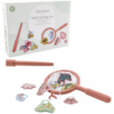 ŁOWIENIE RYBEK różowa wędka z podbierakiem do zabawy w kąpieli Pink Little Dutch 18m+