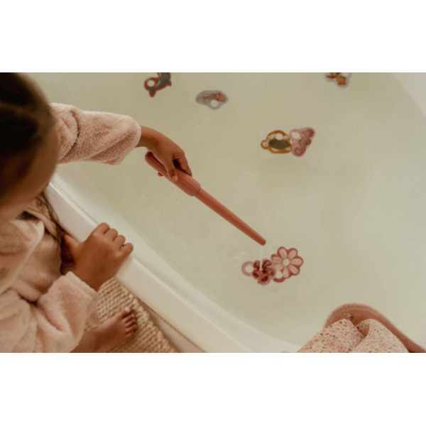 ŁOWIENIE RYBEK różowa wędka z podbierakiem do zabawy w kąpieli Pink Little Dutch 18m+