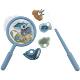 ŁOWIENIE RYBEK niebieska wędka z podbierakiem do zabawy w kąpieli Blue Little Dutch 18m+