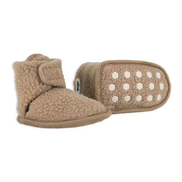 Buciki polarowe z antypoślizgową podeszwą beżowe Teddy Fleece Beige Lodger 6-12m+