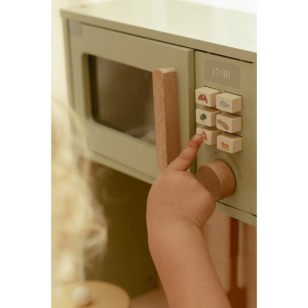 MIĘTOWA KUCHNIA drewniana z akcesoriami zabawa w dom, kuchnię i gotowanie FSC Little Dutch 3+