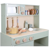 MIĘTOWA KUCHNIA drewniana z akcesoriami zabawa w dom, kuchnię i gotowanie FSC Little Dutch 3+