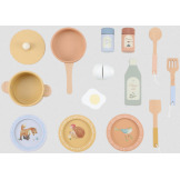 MIĘTOWA KUCHNIA drewniana z akcesoriami zabawa w dom, kuchnię i gotowanie FSC Little Dutch 3+