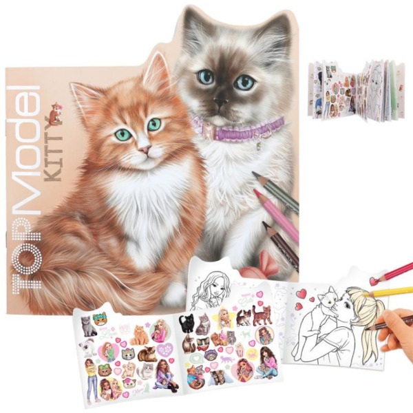 KOTKI kolorowanka z naklejkami Kitty TopModel Depesche Germany