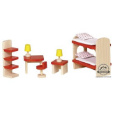 Drewniane mebelki do domku dla lalek POKÓJ DZIECIĘCY