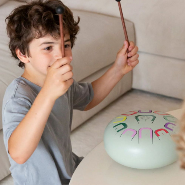 EARTH HARMONY metalowy, miętowy bębenek językowy śr. 25 cm 11 tonów TAMBU