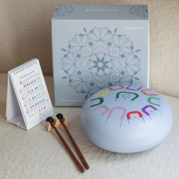 PURE CONNECTION metalowy, niebieski bębenek językowy śr. 25 cm 11 tonów TAMBU