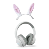 KRÓLIK białe słuchawki Bluetooth z magnetycznymi uszami Kidywolf 4+