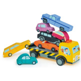 CIĘŻARÓWKA Z AUTKAMI drewniana gra zręcznościowa Tender Leaf Toys 18 msc+