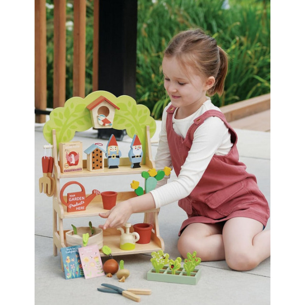 ZESTAW MŁODEGO OGRODNIKA drewniany zestaw kreatywny Tender Leaf Toys 3+