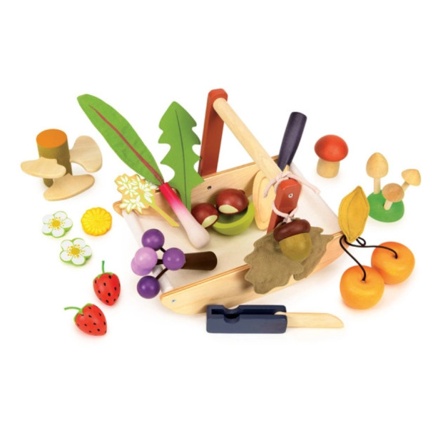 LEŚNY KOSZYK ODKRYWCY drewniany zestaw kreatywny Tender Leaf Toys 3+