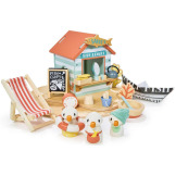 RESTAURACJA NA PLAŻY drewniane figurki z akcesoriami do zabawy Tender Leaf Toys 3+