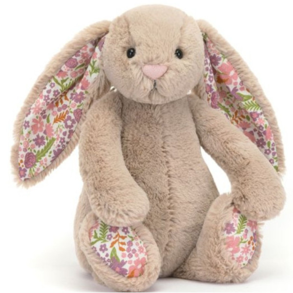 KRÓLICZEK beżowa przytulanka z kwiecistymi uszami Blossom Petal Bunny 18 cm Jellycat 0+