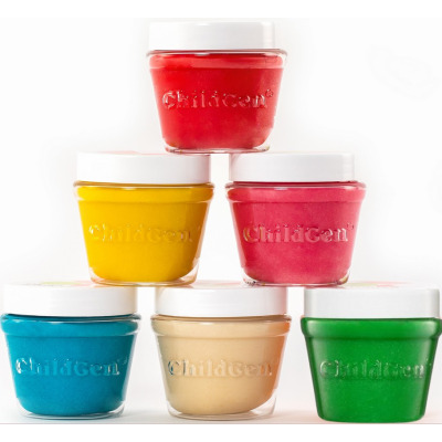 NATURALNA CIASTOLINA W SŁOICZKACH zestaw 6 kolorów 6 x 125 ml ChildGen 3+