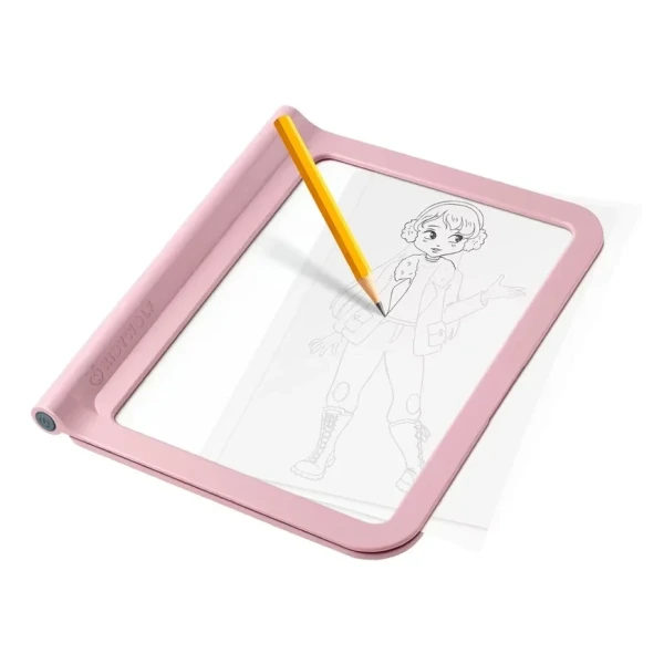 MODA podświetlany tablet rysunkowy do nauki pisania i rysowania KIDYDRAW-PRO - różowy Fashion Kidywolf 5+