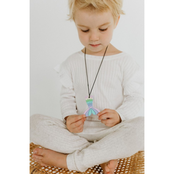 SYRENKA sensoryczny wisiorek silikonowy gryzak terapeutyczny antystresowy naszyjnik Jellystone 3+